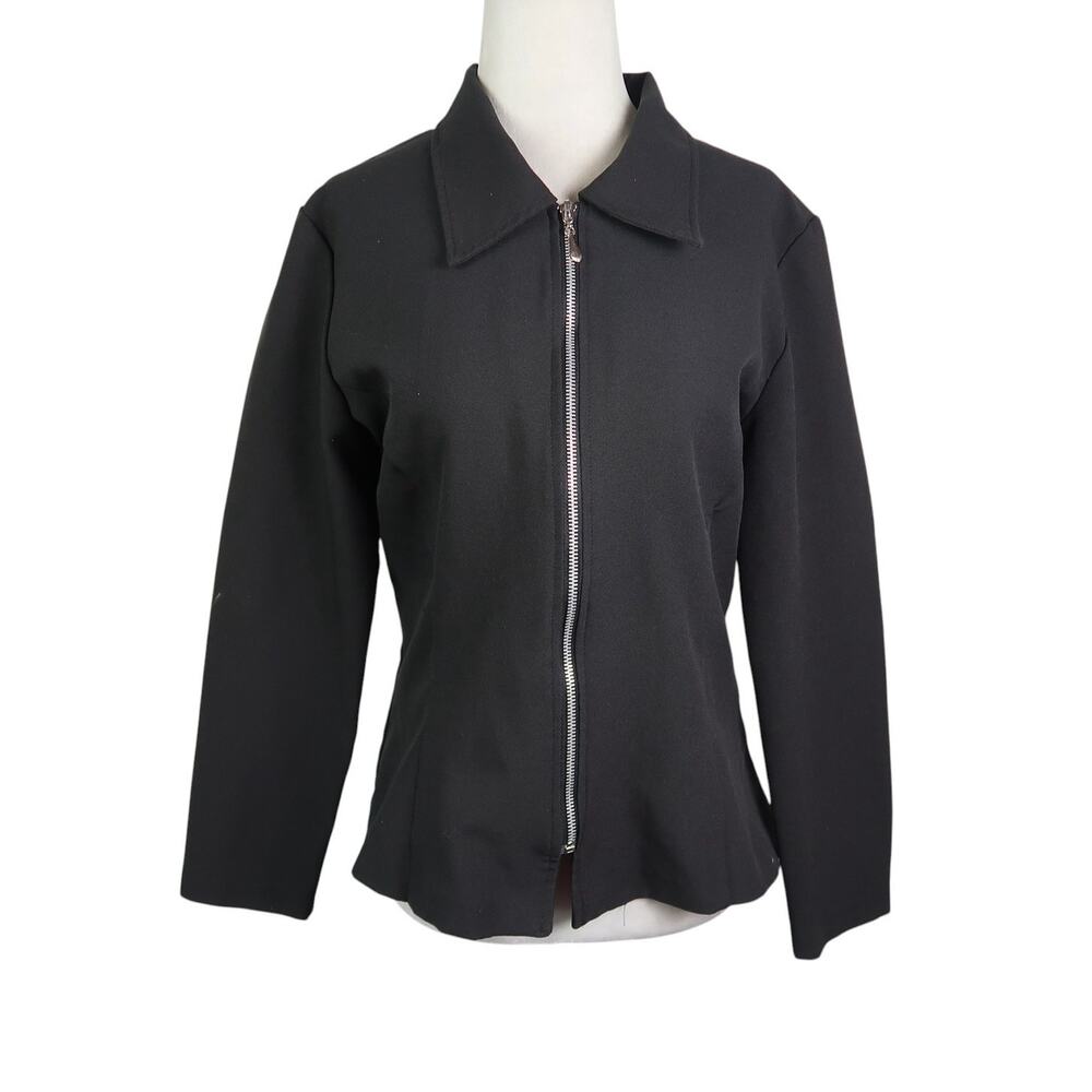 Vintage 90s Black Zip Front Jacket M